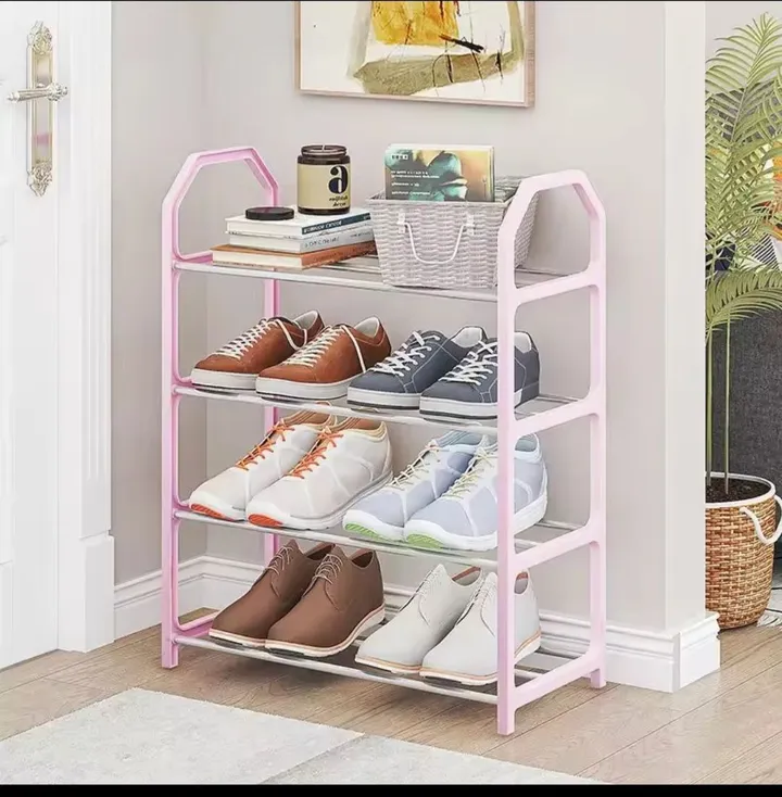 4-Layer Plastic Stainless Steel Shoe Rack – photo 4