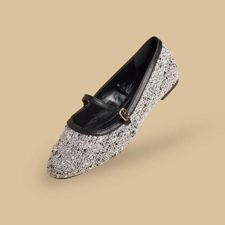 MAX Textured Buckle Ballerina Shoes – photo 3