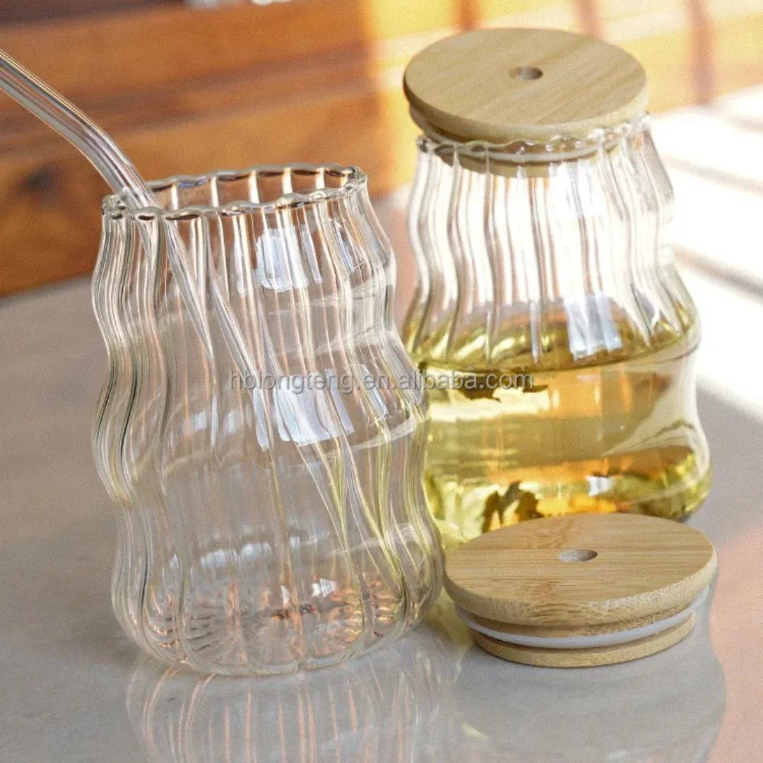 Mojito Glass with Bamboo Lid and Straw – photo 4