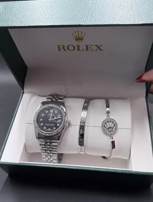 Silver Color Watch with Bracelets Gift Set