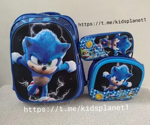 Sonic 3 pcs set school bag