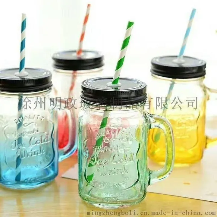 Vintage Mason Glass Drinking Jar with Straw – photo 3