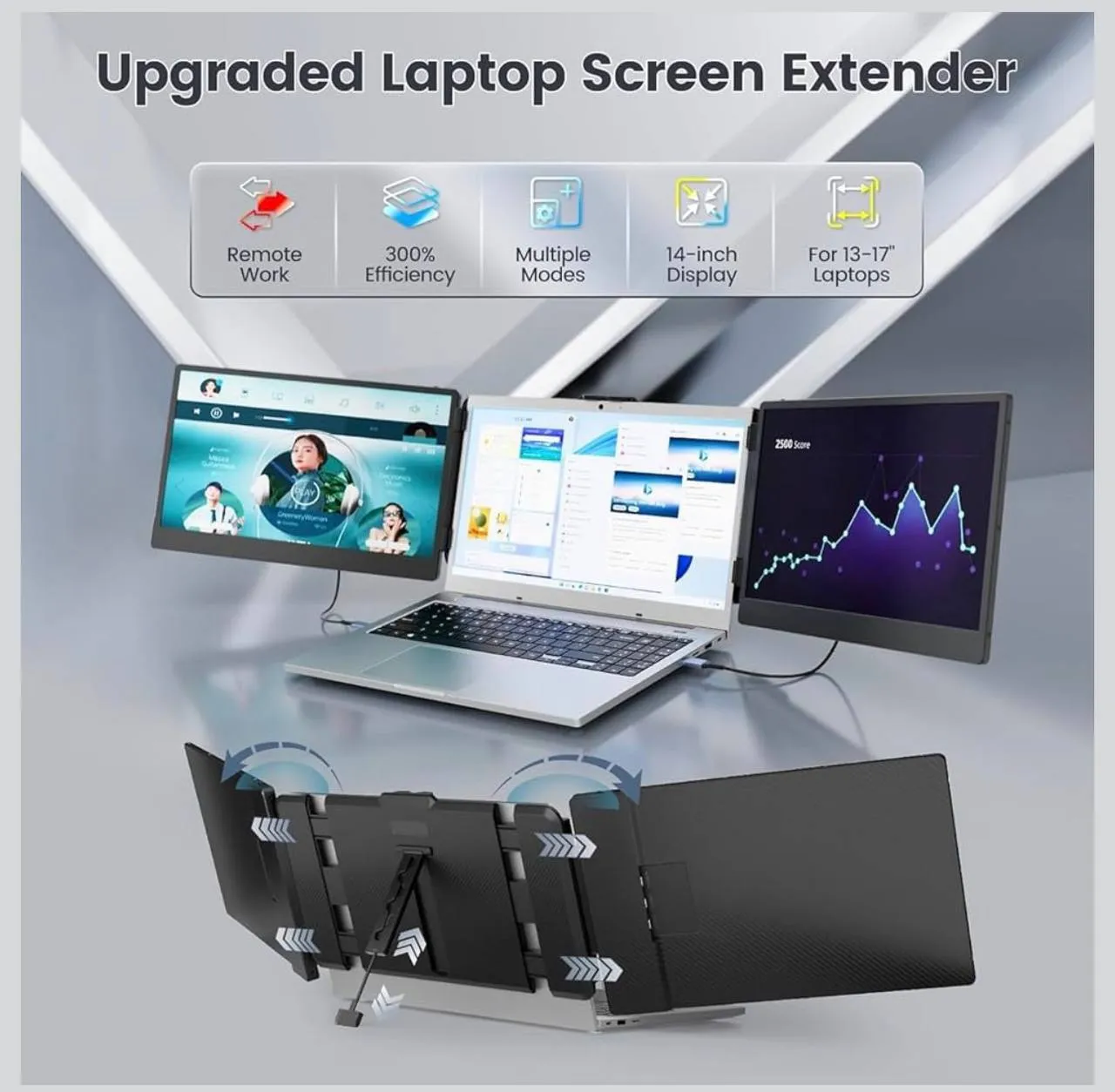 Teamgee 14 Inch Triple Laptop Screen Extender – photo 3