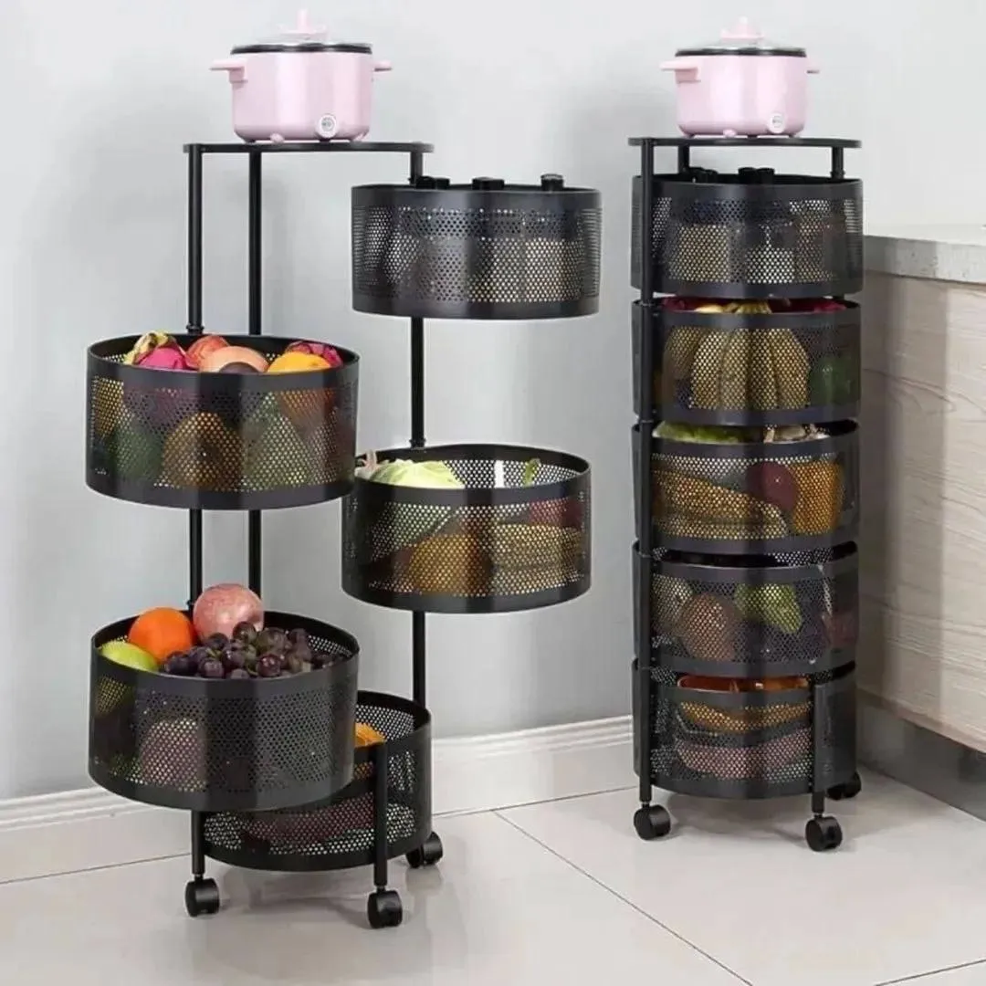 Moveable Rotatable 5-Tier Kitchen Storage Rack – photo 3