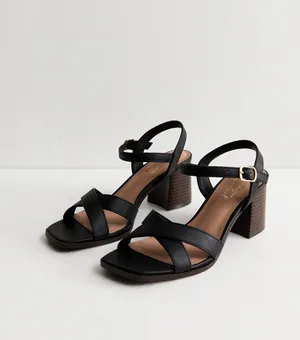 New look faux leather block heel sandals