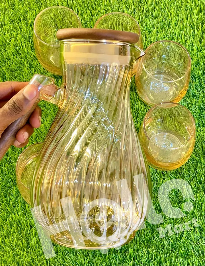 Glass Water Jug with 6 Glasses – photo 3