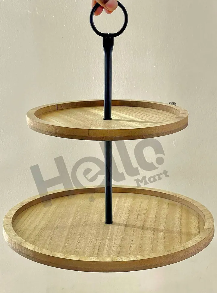 Two Tier Wooden Dessert Serving Stand – photo 3