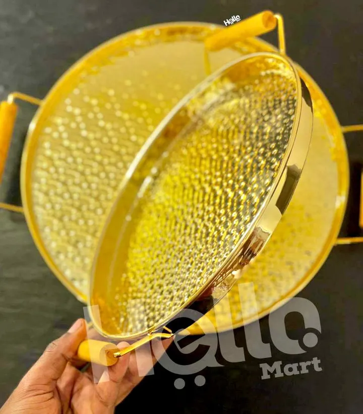 Golden Serving Tray Set 2 Pieces – photo 3
