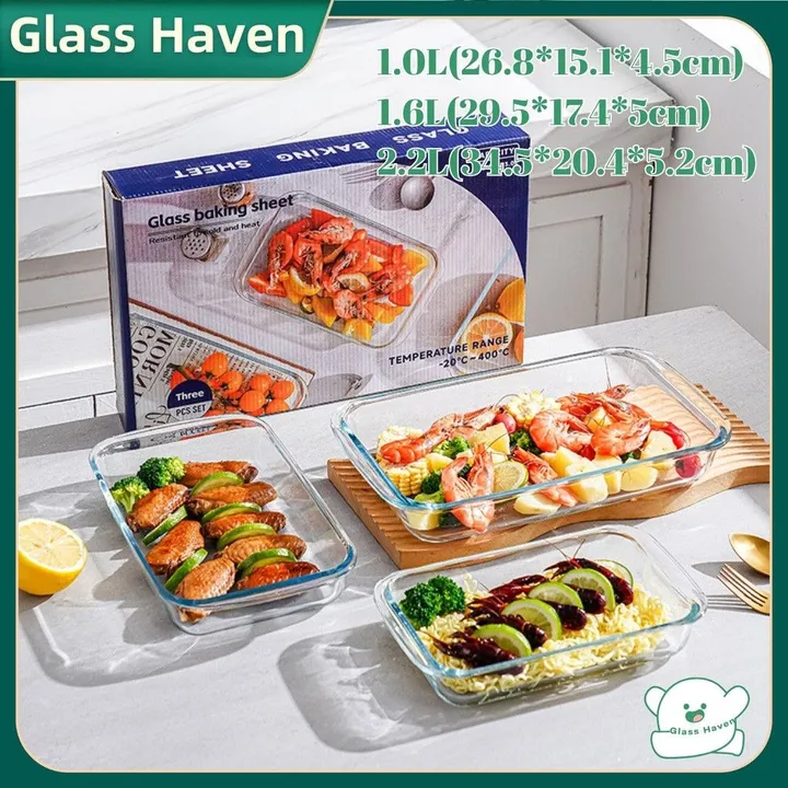Glass Bakeware Tray 3-Piece Set – photo 4