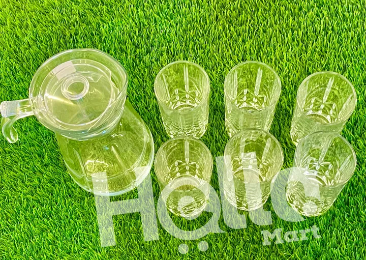 Glass Water Jug with 6 Glasses – photo 3
