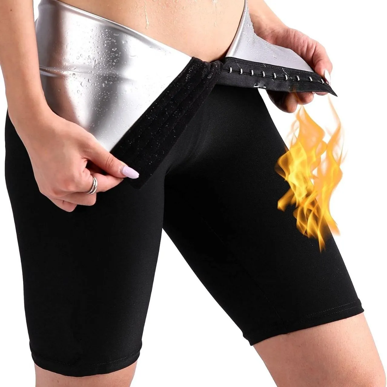 Women's High Waist Sauna Sweat Shorts – photo 4