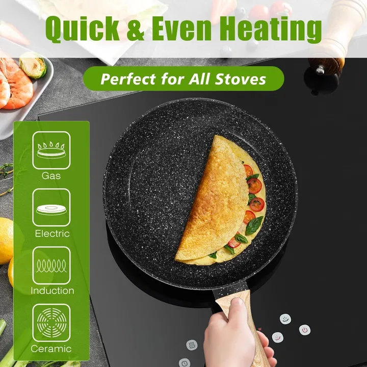 Momcoc 3pcs Ceramic Fry Pan Set – photo 7