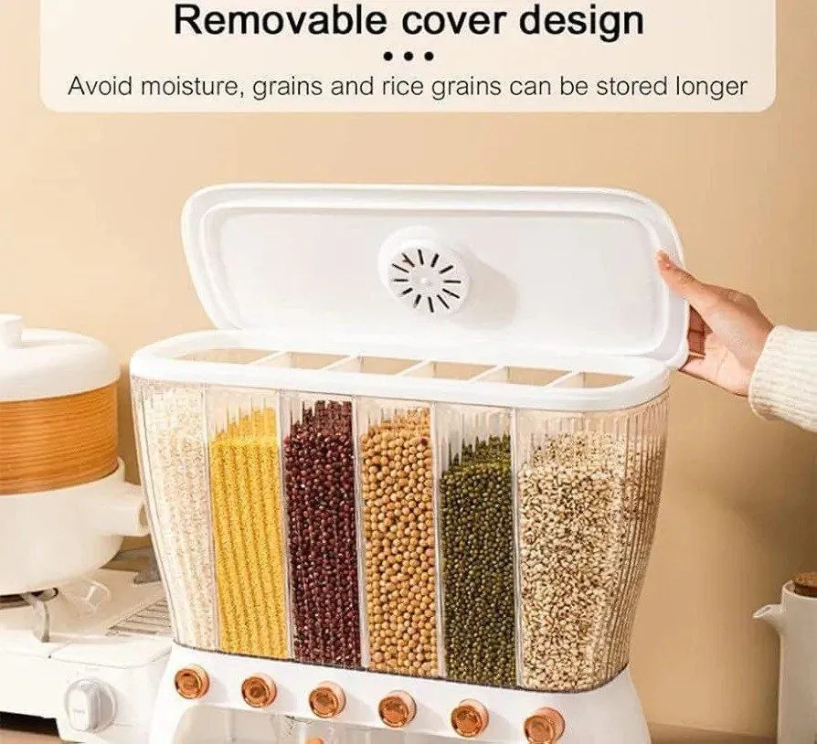 6-Grid Cereal Grain Dispenser Storage Box – photo 4