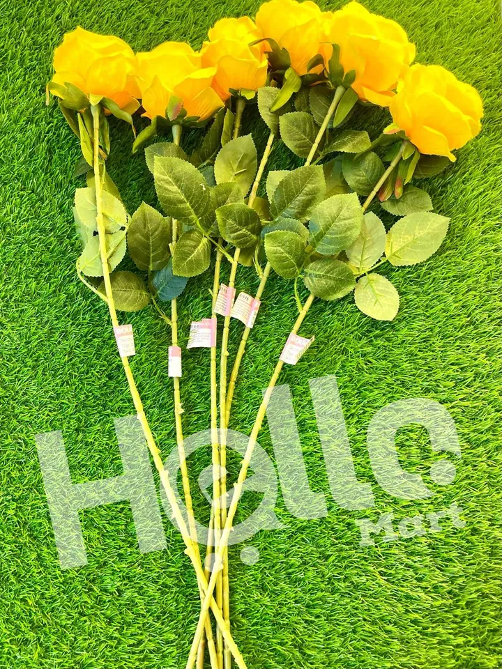 Artificial Yellow Rose Home Decor – photo 3