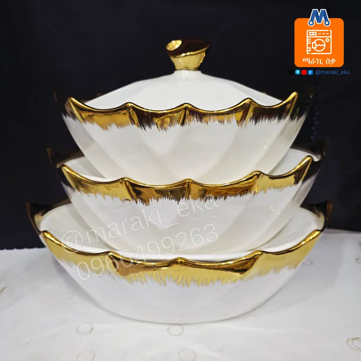 3-Piece Oval Ceramic Serving Bowls – photo 3