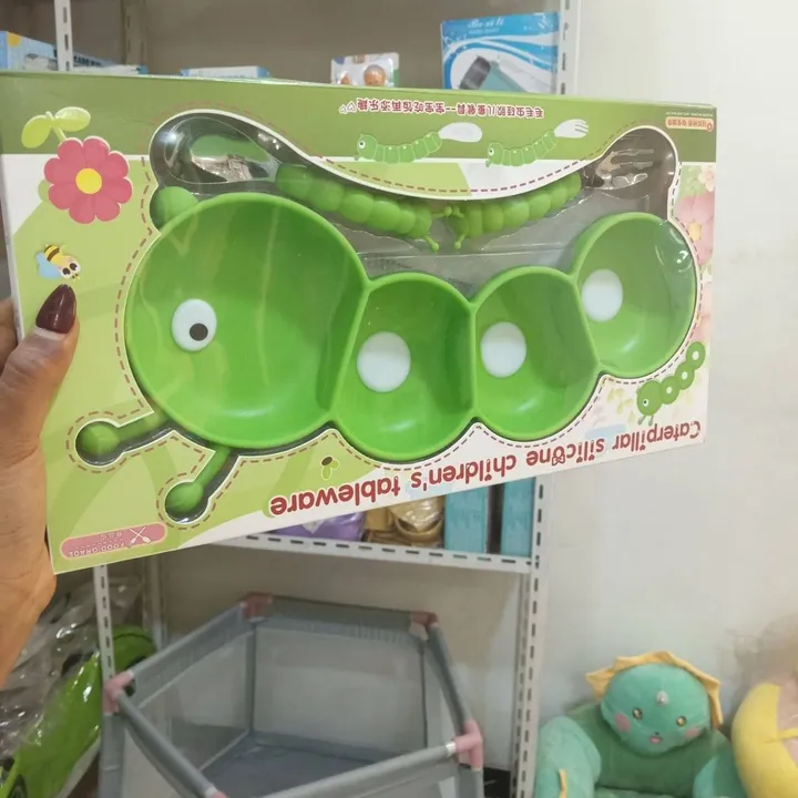 Caterpillar Silicone Children Tableware Set – photo 3