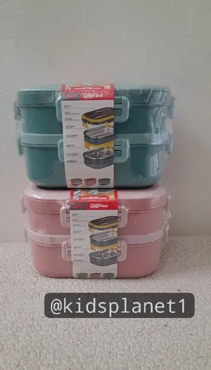 Double layer partition lunch box with stainless steel thermos