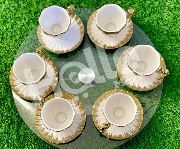 Gold Trim Coffee Cup Set 6 Pieces – photo 3