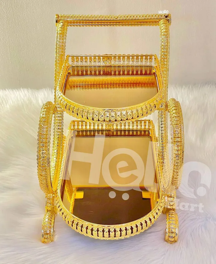 Golden 2-Tier Food Serving Cart – photo 3