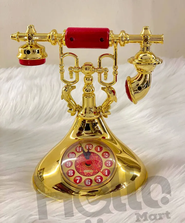 Golden Vintage Telephone Decor Clock – photo 3