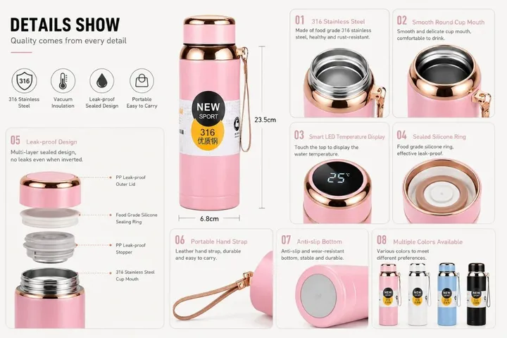 Stainless Steel Vacuum Insulated Water Bottle – photo 3