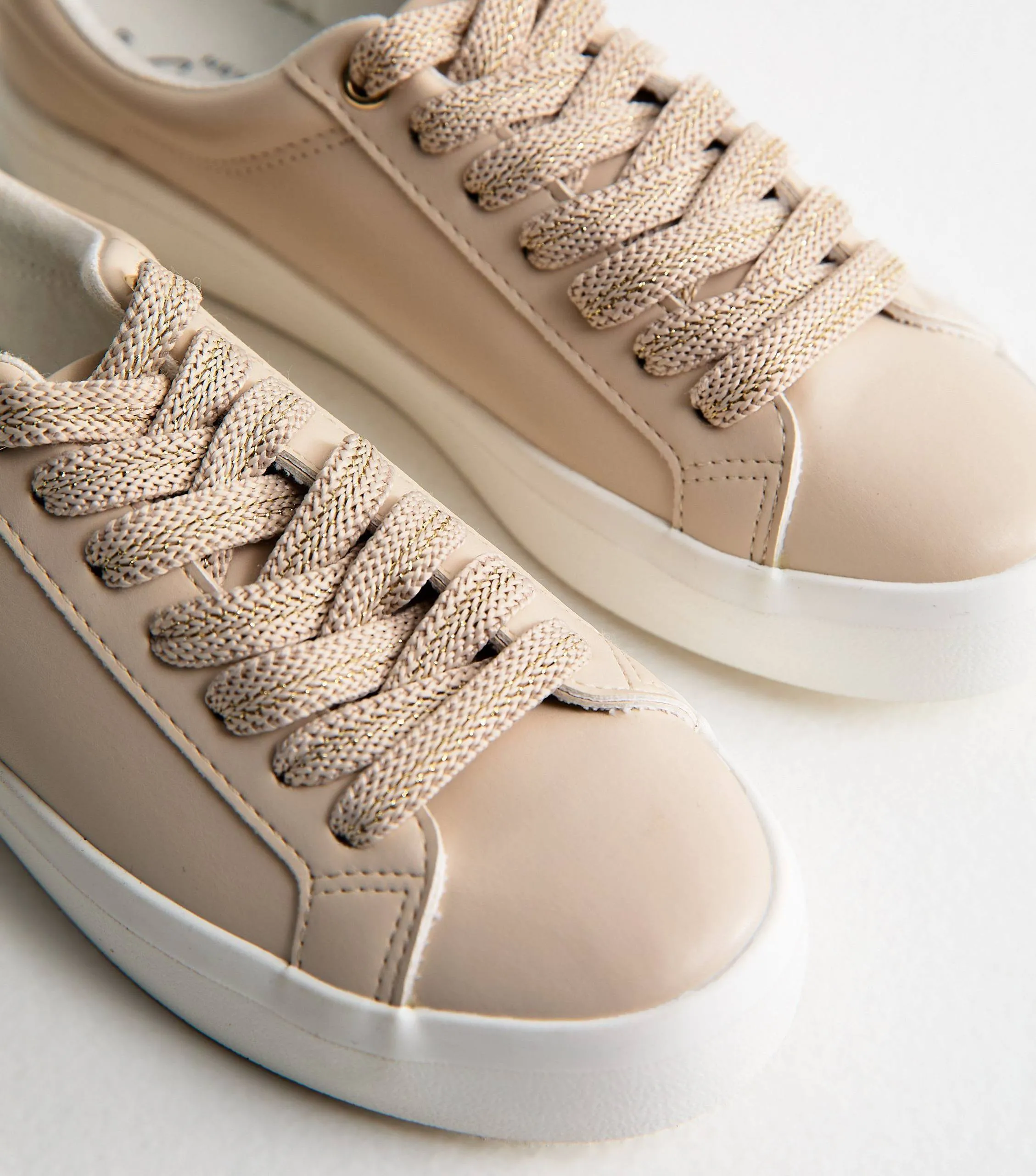New Look Faux Leather Lace Up Trainers – photo 3