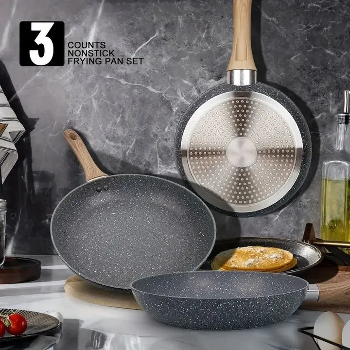 Momcoc 3pcs Ceramic Fry Pan Set – photo 3