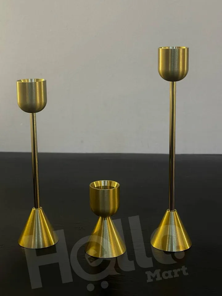 Gold Candle Holder Set 3-Piece – photo 3