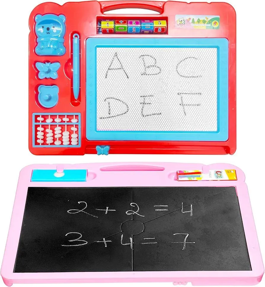Kids Magnetic Drawing Board with Numbers & Abacus – photo 4