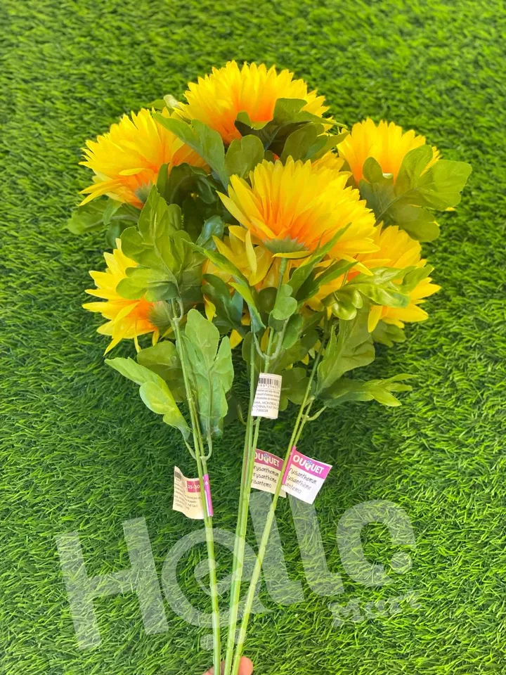 Yellow Artificial Home Decor Flowers – photo 3