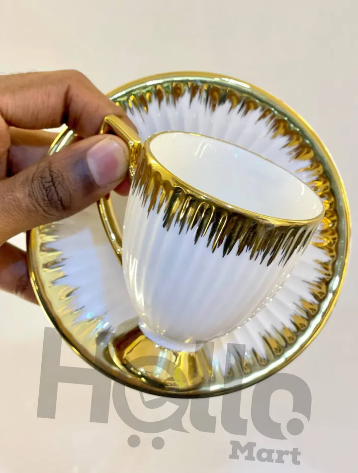 Gold Rim Coffee Cups Set of 6 – photo 3