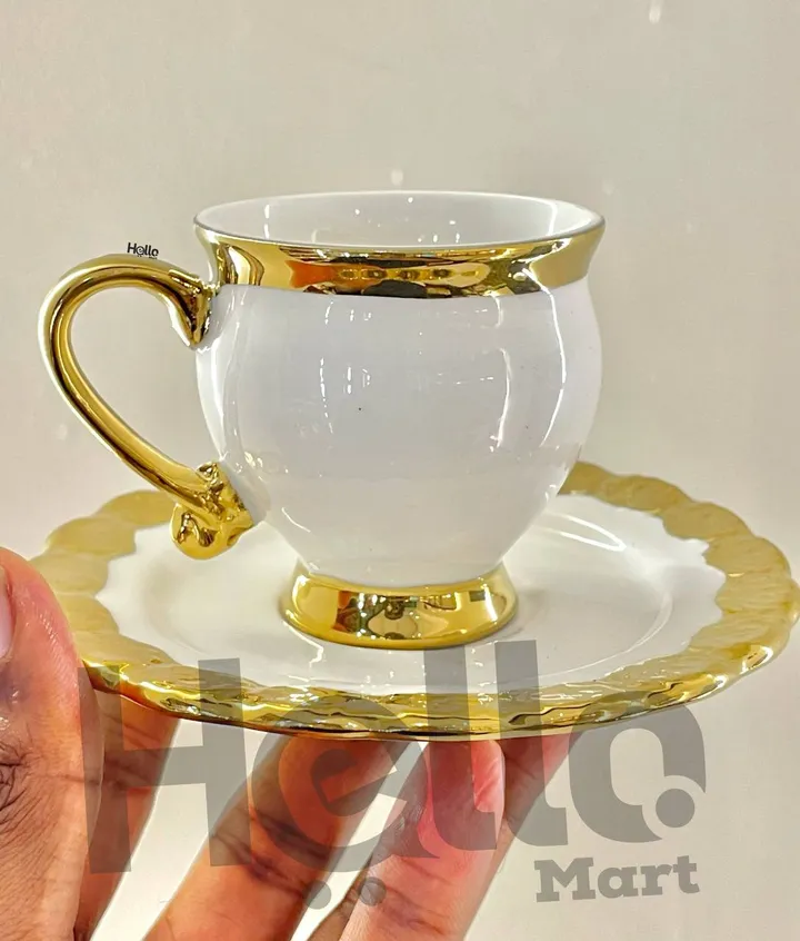 Gold Trim Coffee Cups Set – photo 3