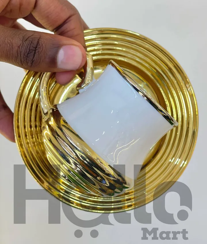 6-Piece Gold Trim Coffee Cup Set – photo 3