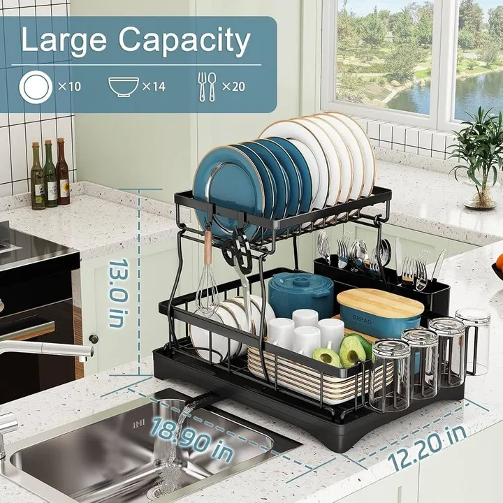 2 Layer Stainless Steel Draining Rack – photo 3