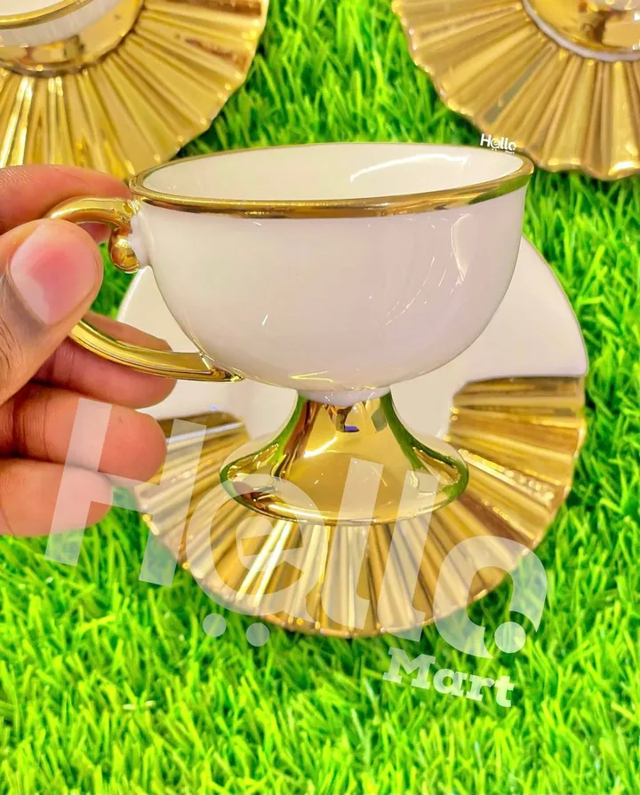 Gold Rim Coffee Cups Set of 6 – photo 3