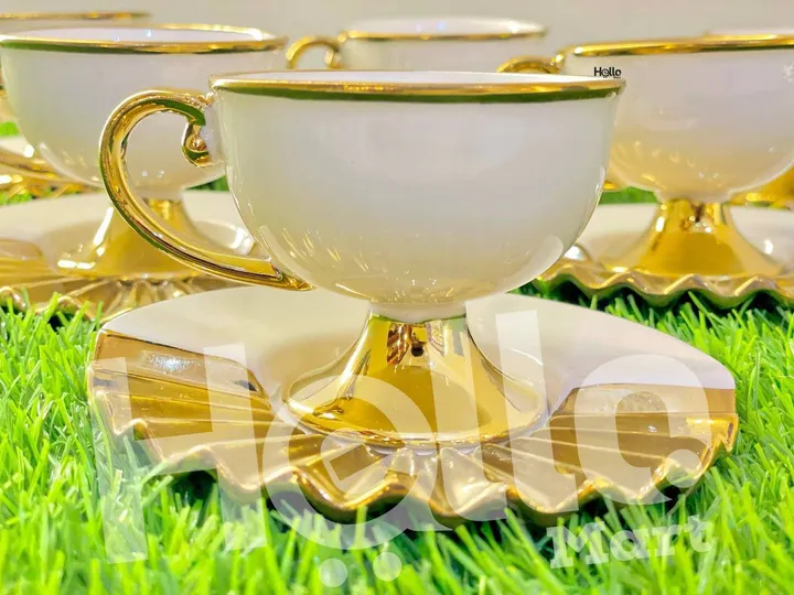 Gold Rim Coffee Cups Set of 6 – photo 4