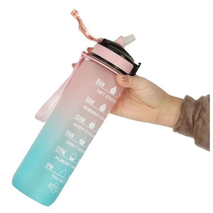 900ML Motivational Water Bottle with Straw – photo 6