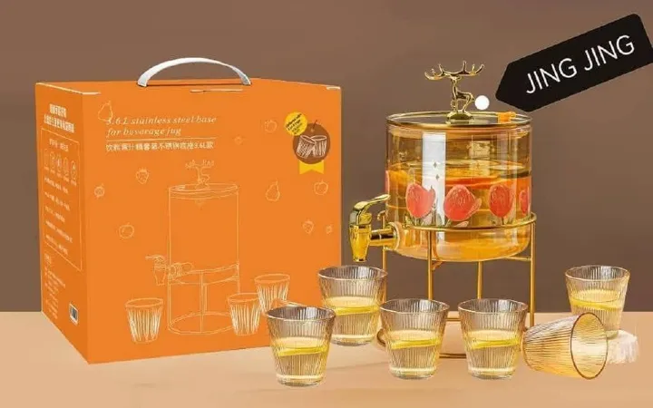 3.6L Glass Dispenser with 6 Glasses – photo 4