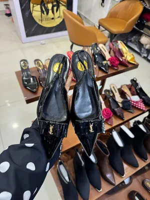 YSL Black Patent Leather Heels Size 36