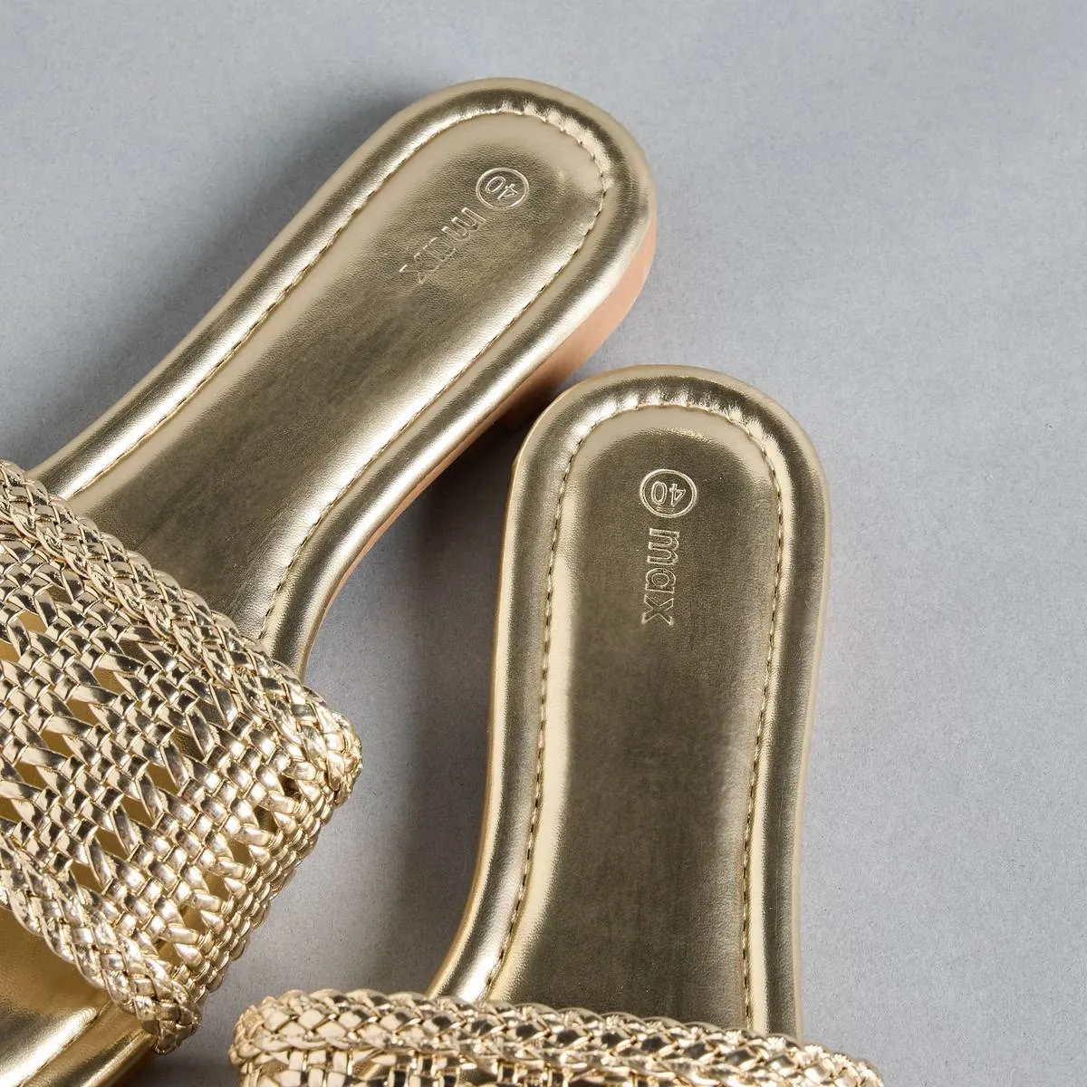 MAX Golden Slip On Flat Sandals – photo 3