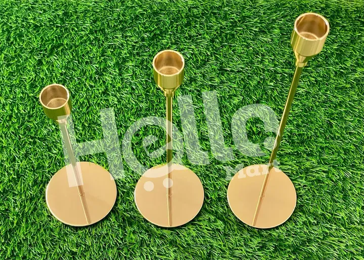 Decorative Gold Candle Holder Set – photo 3