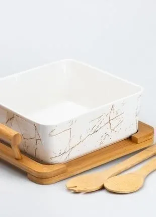 Ceramic Bowl With Bamboo Base – photo 3