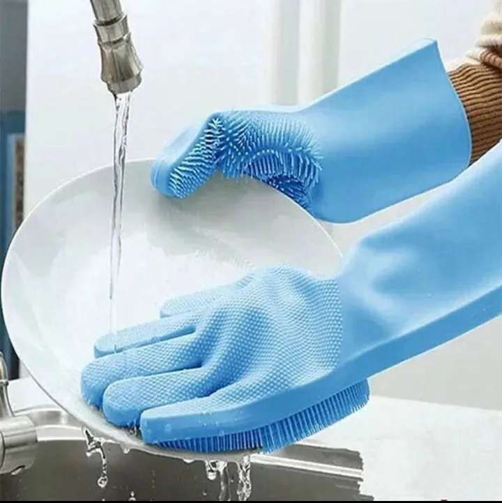 2pcs Silicone Dish Washing Gloves – photo 4