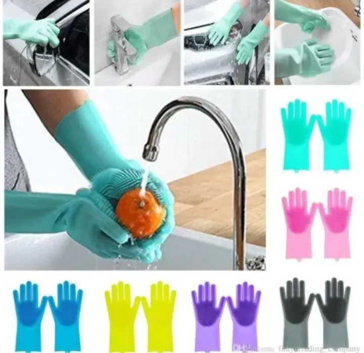 2pcs Silicone Dish Washing Gloves – photo 3