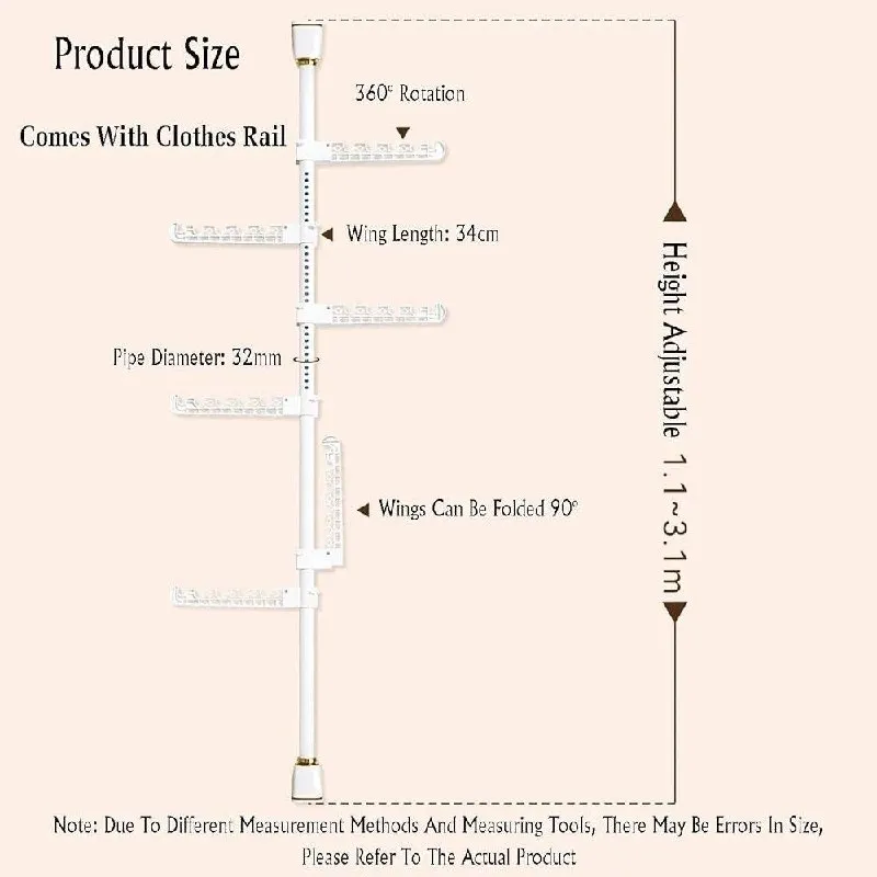 Telescopic Floor to Ceiling Cloth Drying Pole – photo 3