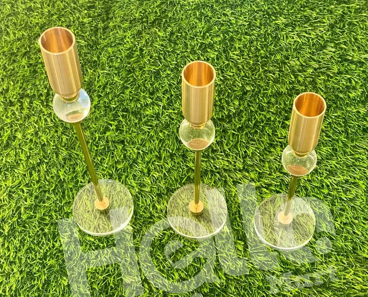 Gold Crystal Candle Holder Set – photo 3