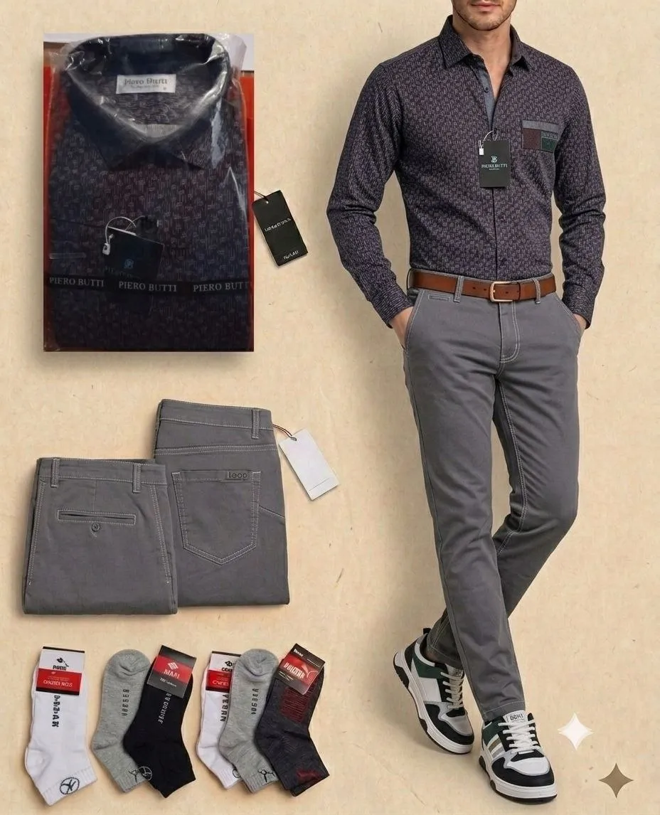 Turkish Men's Shirt Trousers Shoes Combo – photo 3