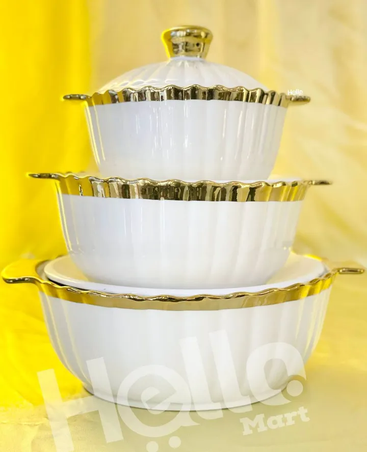 3-Piece White Serving Bowl Set – photo 3