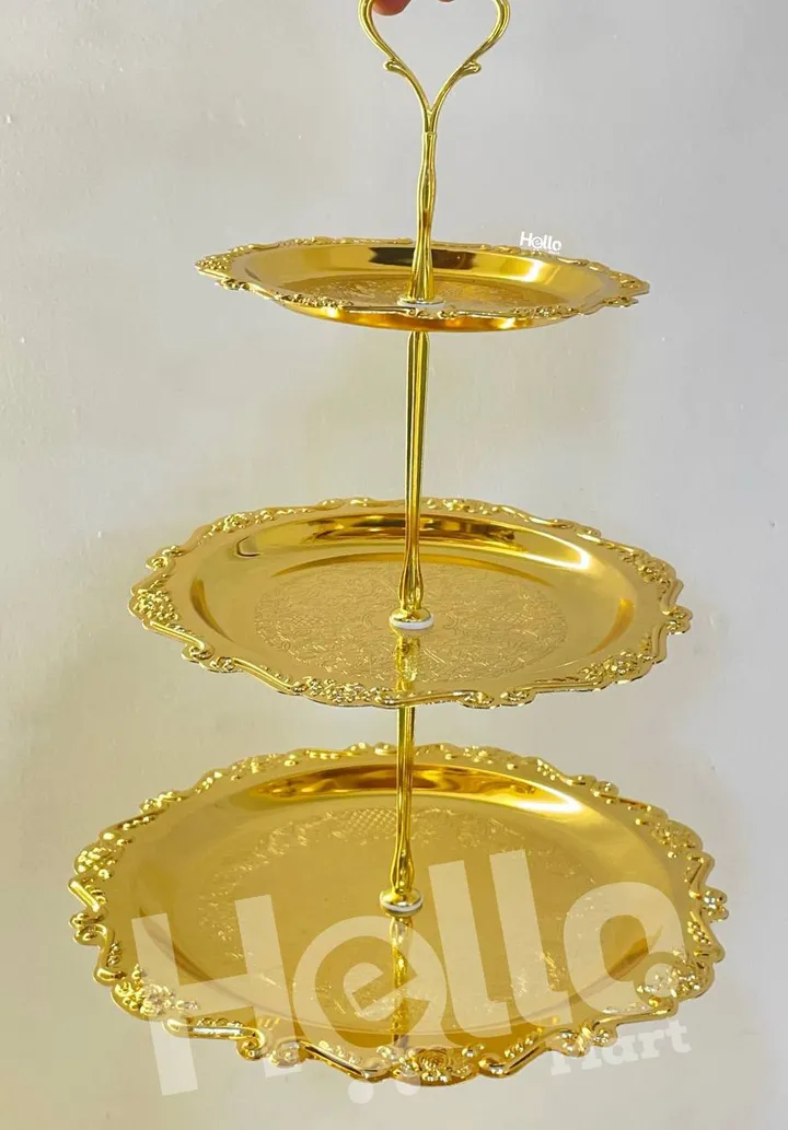 3-Tier Gold Cookie Serving Stand – photo 3