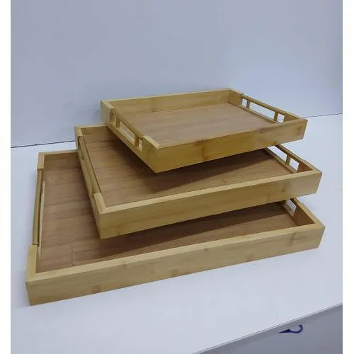 Bamboo Serving Tray Set of 3 – photo 3